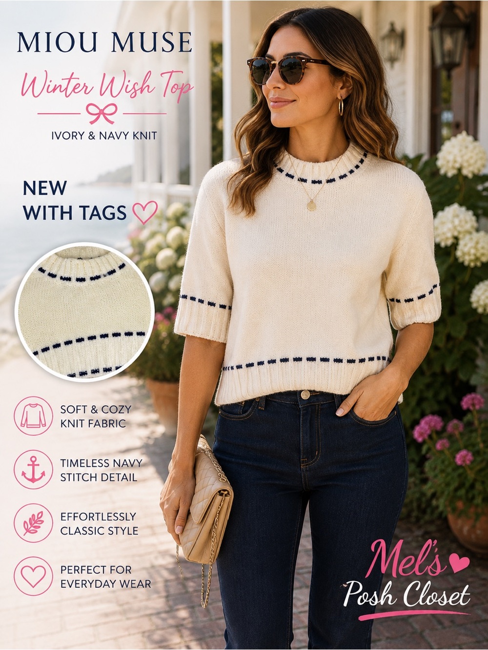 🤍 Miou Muse Winter Wish Top – Size Small – NWT🎀🌟